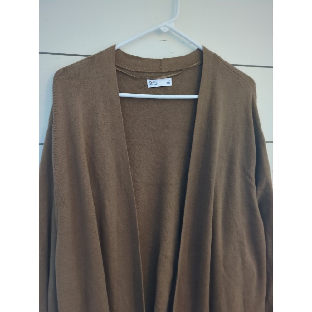Croft and Barrow 5X cotton blend tan brown cardigan fall winter cottage boho
